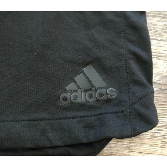 Adidas Youth Boys Small Black with 3 White Stripes Athletic Running Shorts - Picture 2 of 5